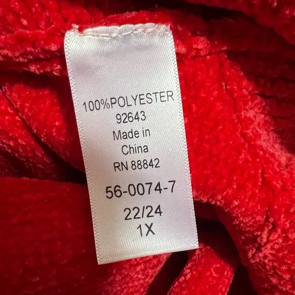 ELLOS WRAP BRIGHT RED SOFT SWEATER LONG SLEEVE SIZE 22/24 1X. - Picture 7 of 9